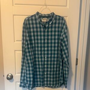 Old Navy Men's Blue and White Checkered Shirt